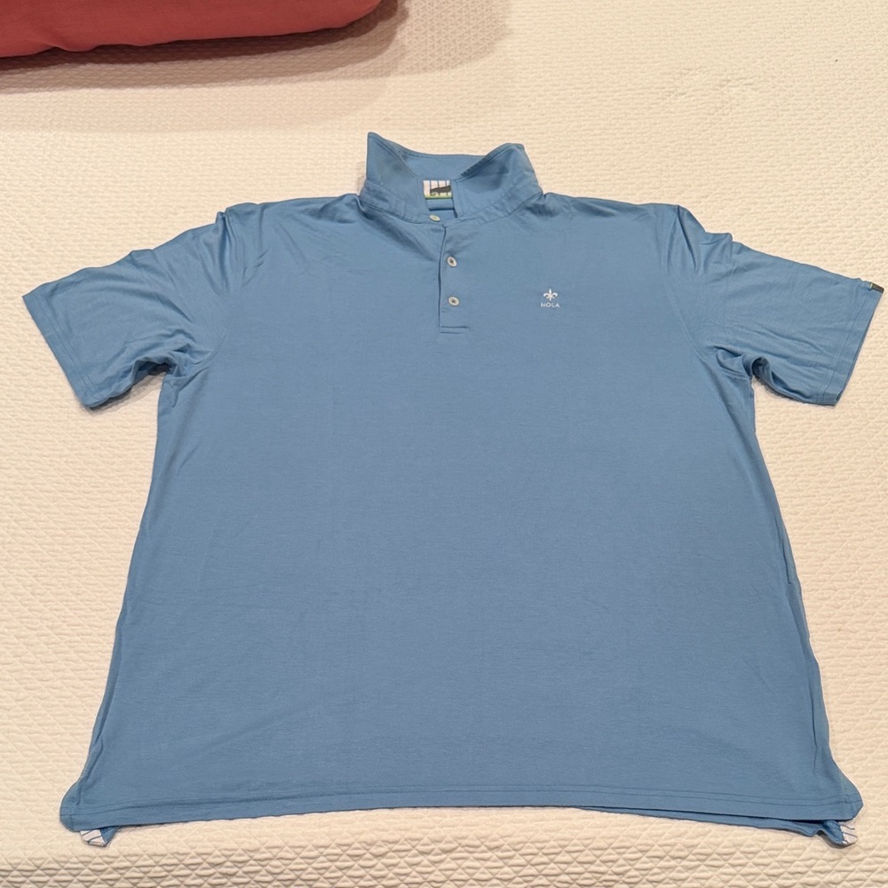 Men's Blue ‘NOLA’ Polo Shirt (Bamboo material)
